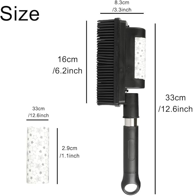 Rubber Pet Hair Removal Brush Lint & Hair Removal Cat Dog Hair Remover Brush Pet Hair Removal Tool Silicone Lint and Debris Remover for Cleaning,Grooming,Home (Black Plus)