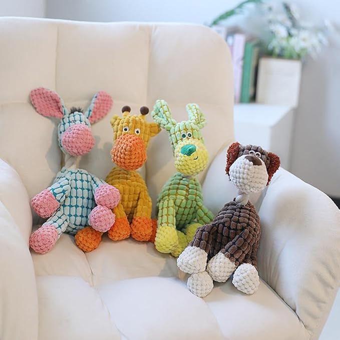 Indestructible Dog Toys,2025 New Dogs Plush Toy for Aggressive Chewers,Squeaky Durable Chew Toy for Indoor Pups Teething,Stuffed Toys for Small Medium Large Animals (Giraffe)