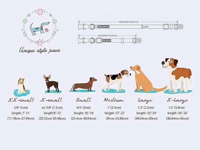 Unique style paws Fall Dog Collar with Bow, Puppy Collar Pet Gift Adjustable Dog Collar Soft and Comfy Bowtie Collars for Large Girl or Boy Dogs