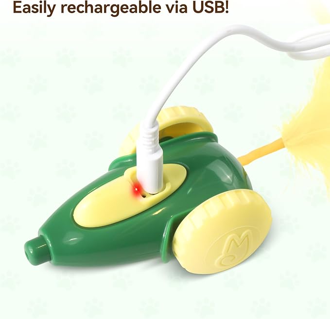 Migipaws cat Toy, Automatic Interactive Migicar Toy Like a Mouse, Intelligent Programme, Rechargeable Kitten Toy