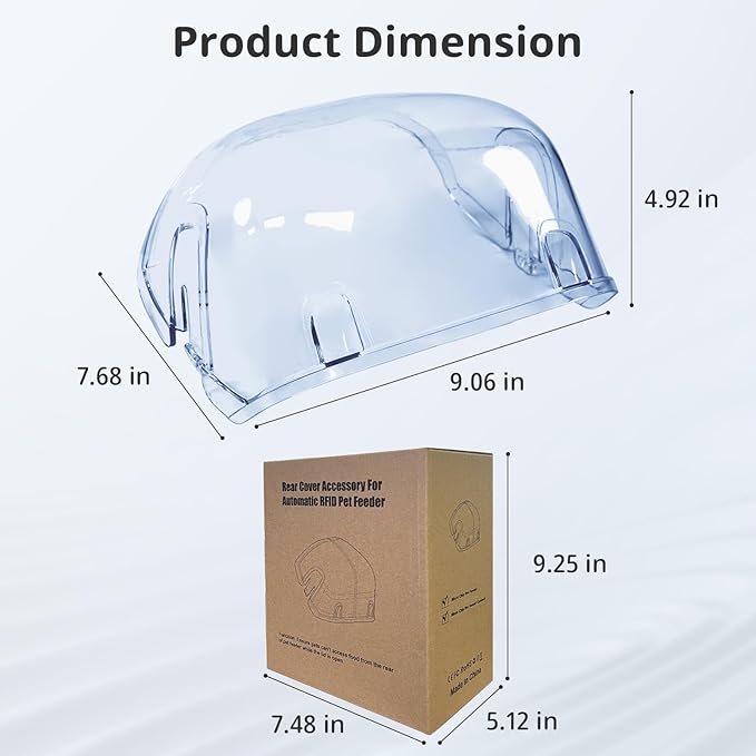 Rear Cover for Automatic Microchip Cat Pet Feeder - Prevents Persistent Pet from Getting Food from The Back of The Feeder - Blue