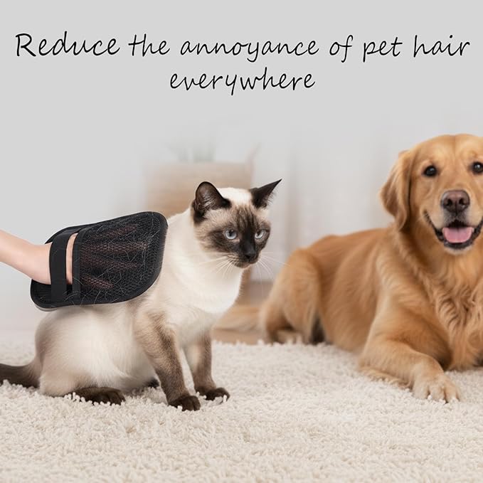 Pet Hair Removal Glove for Dogs & Cats Reusable Upgraded Electrostatic Magic Brush Tool with Large Size for Effortless Cleaning on Clothes, Couch, Carpet,Car Seat Pet Hair Remover 2pcs