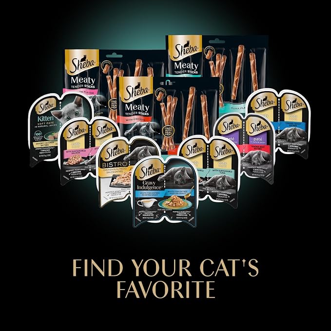 Sheba Premium Puree Cat Treats Lickable Seared Tuna Flavor, 0.49 oz. Tubes, 4 Count (Pack of 11) – Total 44 Count