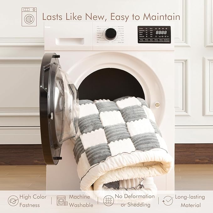 Dog Bed Mat for Car Backseat Extender, Non-Slip Plaid Pet Bed Mat for Car Back Seat Protector Cover, Furry Dog Couch Cover, Flannel Travel Dogs Mat for Cars, SUVs, Sedans. (51" x 24") (Grey, M)