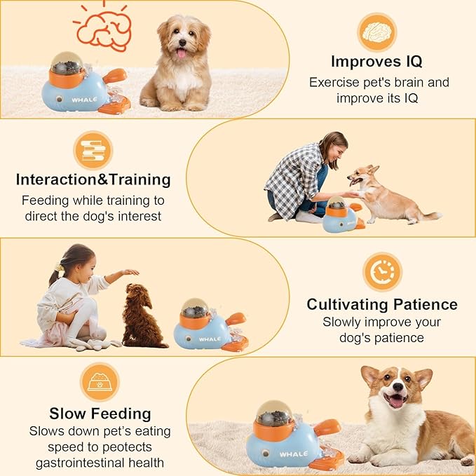 Cat Interactive Treat Dispenser Toy, Interactive Dog Puzzle Toy, Dogs Food Treat Feeding Dispenser for Healthy Eating for Small & Medium (Pink)