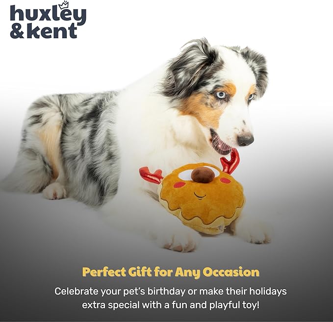 Huxley & Kent Pet Bow Tie for Dogs & Cats - Holiday Adjustable Hook & Loop Collar Accessory - Cute & Comfortable for Holidays & Celebrations - Gotta Dash Reindeer Cookie, Small