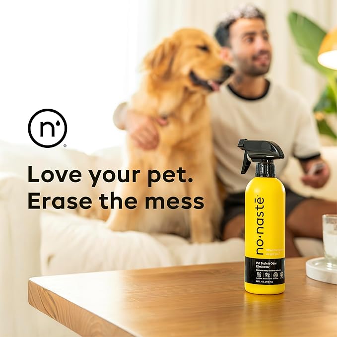 Nonaste Pet Stain & Odor Eliminator Spray (16 Oz, Pack of 1) – Enzyme Cleaner Spray for Dogs & Cat Messes, Works on Carpets & Upholstery | Pet & Kid Safe, Urine Odor Stain Remover, Light Fresh Scent