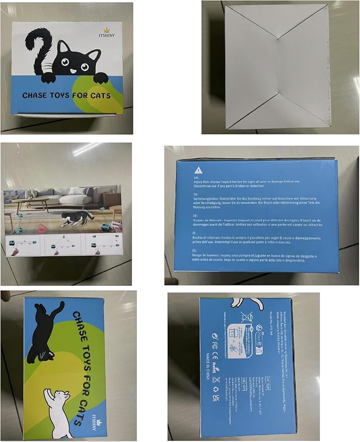 ITSHINY Interactive Cat Toy for Indoor - Automatic Cat Treadmill with Remote Control, 3 Speeds, Quiet Motor | Indoor Chase Hunting Feather Cat Gift for Fitness, Playtime & Energy Release (Green)