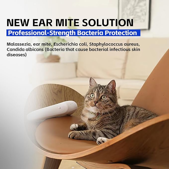 Gentle Pet Ear Care Dryer,Grooming Kit Care for Cats and Dogs - Soothing Relief for Dogs & Cats, at-Home Ear Comfort with Red Light Safety and Ozone Technology