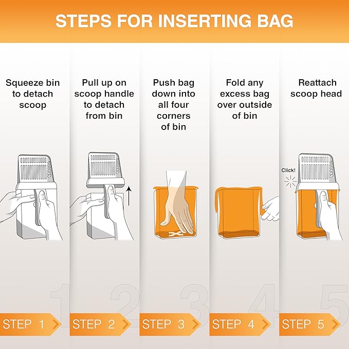 Neater Pet Brands Neater Scooper Standard Cat Litter Scoop, 15 Refill Bags – Mess-Free Cat Litter Scooper with Bag, Spill-Proof Kitty Box Sifter, Bin Doubles as Scoop Holder, For Single-Cat Households