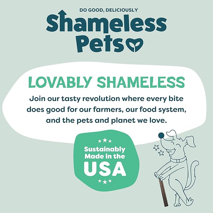 Shameless Pets Triple Mint Dental Chews for Dogs, 32 Chews - Natural Dog Teeth Cleaning Treats with Fresh Breath Benefits | Grain-Free Dental Sticks for Small, Medium & Large Dogs