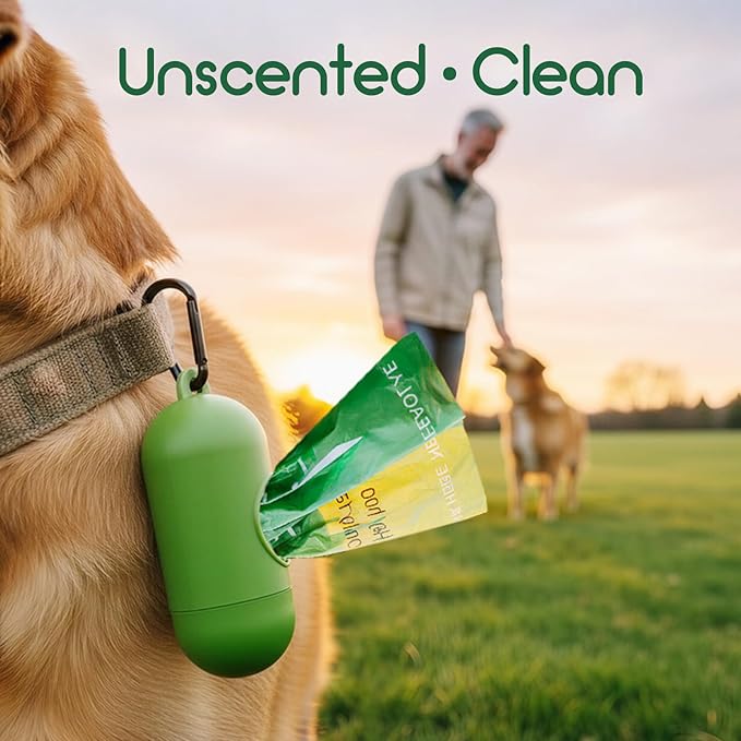 ATIFBOP Biodegradable Dog Poop Bags 150 Counts with Dispenser, Leak Proof and Extra Thick, Poop Bag Holder(Unscented)