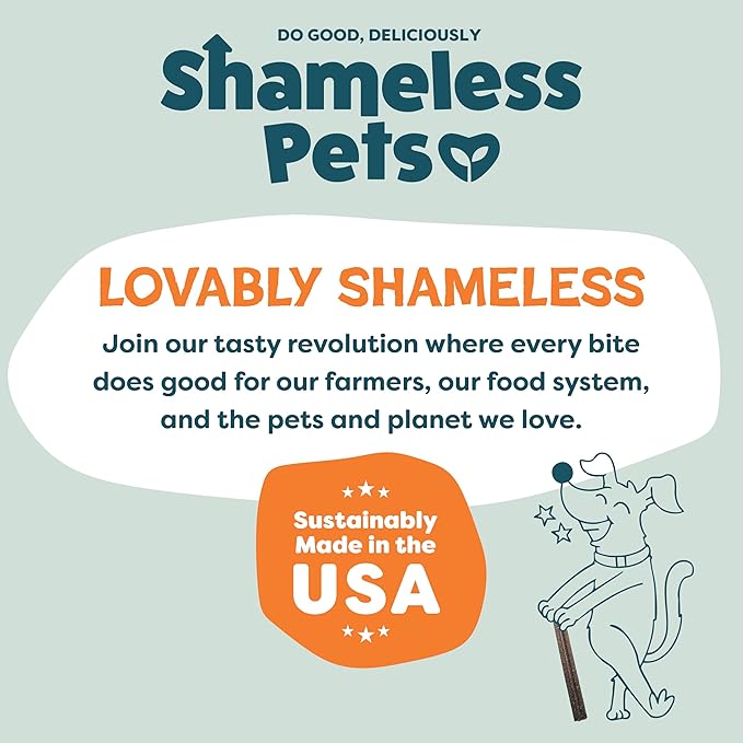 Shameless Pets Carrot & Mint Dental Chews for Dogs, 32 Chews - Natural Dog Teeth Cleaning Treats with Fresh Breath Benefits | Grain-Free Dental Sticks for Small, Medium & Large Dogs