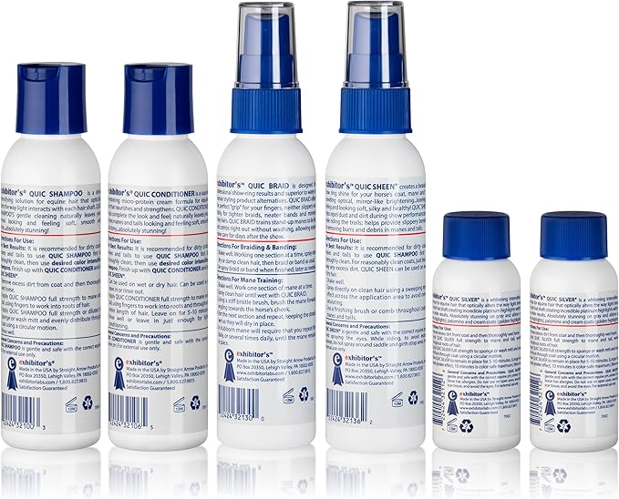 Exhibitor's Quic Shampoo, Conditioner, Braid, Sheen, Silver With Toner Colors - Quickly cleanses and conditions hair