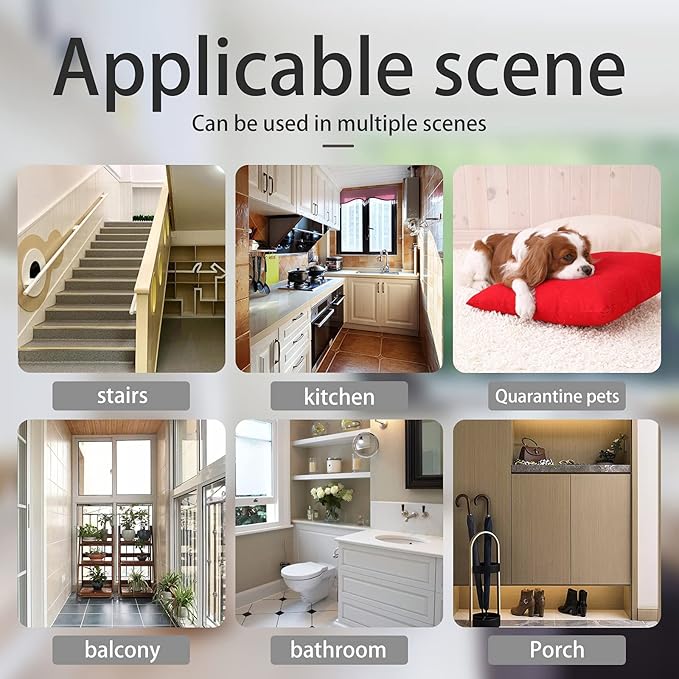 Extra Wide Baby Gate Tension Indoor Safety Gates Black Metal Large Pressure Mounted Pet Gate Walk Through Long Safety Dog Gate for The House Doorways Stairs (43.31"-48.03"/110-122CM, Black)