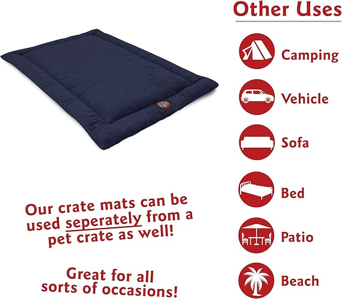 36" Villa Navy Blue Crate Dog Bed Mat By Majestic Pet Products