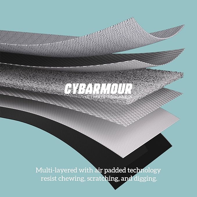 Stoutwool Indestructible Dog Bed - Round Chew Proof Dog Pad - Fluffy Pillow Bed for Aggressive Chewers - Durable - Washable - Ideal for Large Breeds - 36", Charcoal