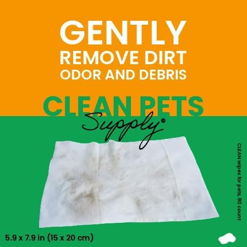 Unscented Pet Cleaning Wipes 80 Count No frangrance, Grooming Wipes for Dogs and Cats