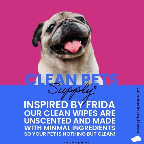 Unscented Pet Cleaning Wipes 80 Count No frangrance, Grooming Wipes for Dogs and Cats