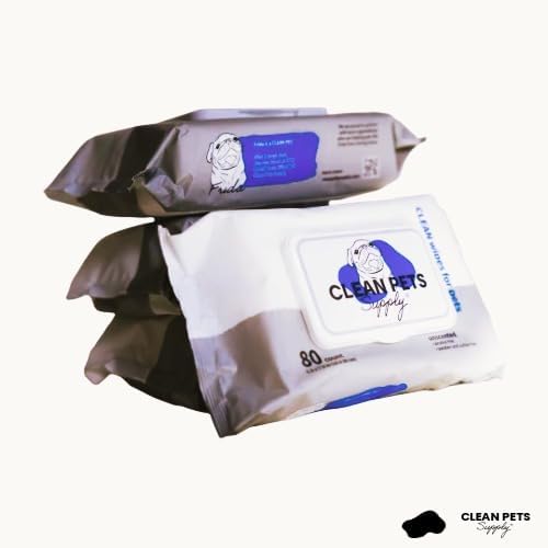 Unscented Pet Cleaning Wipes 80 Count No frangrance, Grooming Wipes for Dogs and Cats