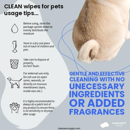 Unscented Pet Cleaning Wipes 80 Count No frangrance, Grooming Wipes for Dogs and Cats