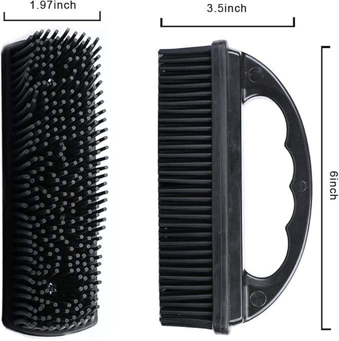 Rubber Pet Hair Removal Brush Lint & Cat Dog Hair Remover Brush Pet Silicone Lint and Debris Remover for Cleaning, Grooming, Home,Black