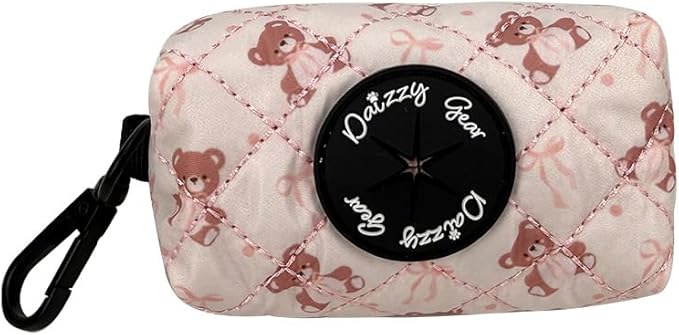 Small Dog Collar and Harness Set – No Pull, All-Weather, Breathable Harness & Leash Set with Collar, Bandana, Sailor Bow & Poop Bag Holder – Adjustable & Soft - Teddy Coquette on Jacquard Fabric
