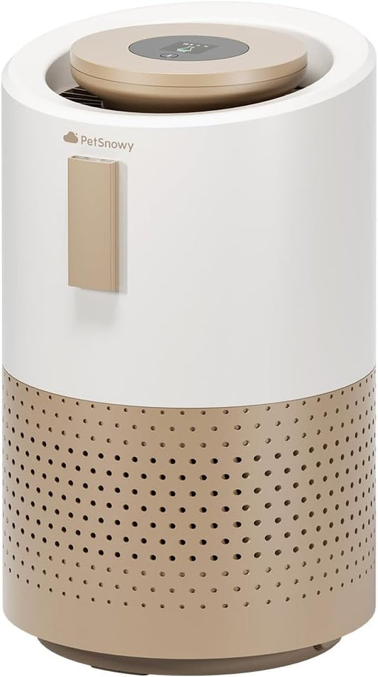 PetSnowy Air Purifier for Pets, Advanced TiO2 Odor Removal,320-540 ft² Coverage, TVOC Air Quality Detection, H13 Filter with Magnetic Replacement, Quiet 18-64dB