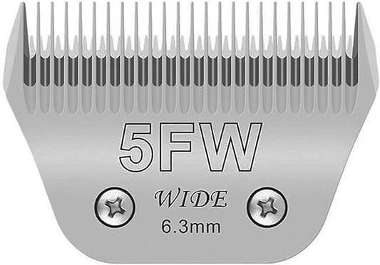 Audoc Wide Blades for Dog Grooming Blades Compatible with Andis,Oster A5,Wahl km10 Dog Clippers Stainless Steel Blades Blades for Animal Dog,Cat,Horse, (#5FW(6.3mm))