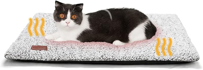Self Warming Cat Bed Self Heating Cat Dog Mat 24 x 18 inch Extra Warm Thermal Pet Pad for Indoor Outdoor Pets with Removable Cover Non-Slip Bottom Washable Non Electric