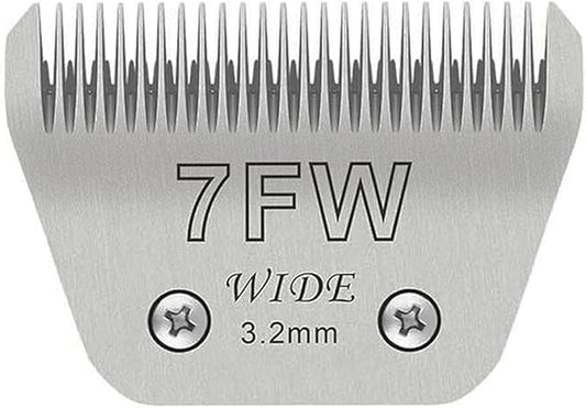 Audoc Wide Blades for Dog Grooming Blades Compatible with Andis,Oster A5,Wahl km10 Dog Clippers Stainless Steel Blades Blades for Animal Dog,Cat,Horse, (#7FW(3.2mm))