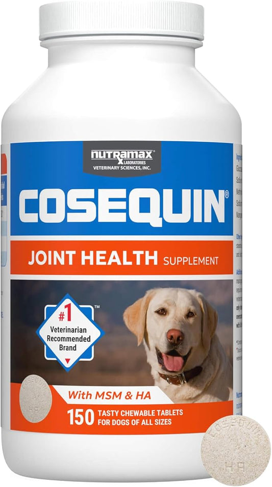 Nutramax Cosequin for Dogs Joint Health Supplement, Contains Glucosamine for Dogs, Plus Chondroitin, MSM and HA, Supports Healthy Joints, Chewable Tablets, 150 Count