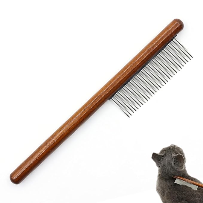 Pet Dog Cat Shedding Comb - Hair Buster Grooming Comb for Cats and Dogs, Rabbits, Daily-Use Cat Deshedding Brush, for Cats with Short and Long Fur (Sparse Teeth)