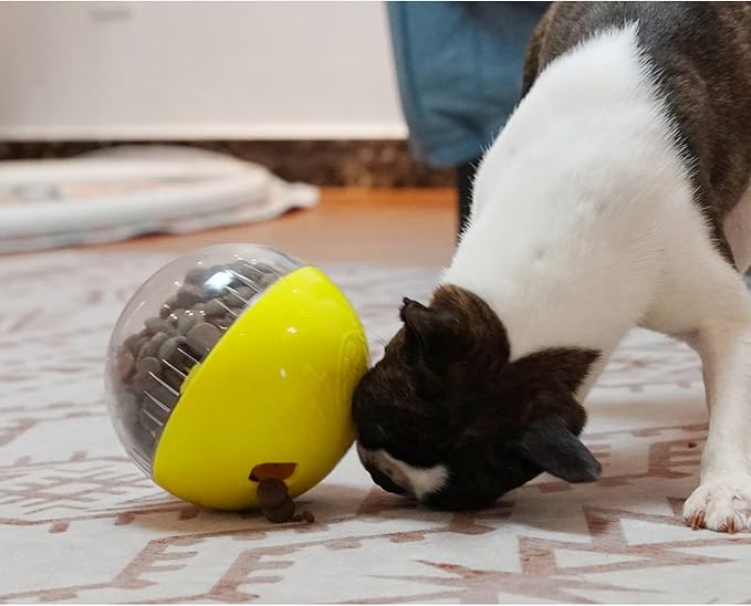 Monotre Dog Treat Ball, Dog Food Puzzle Slow Feeder Interactive Squeaky Mental Stimulation Toys, Cat Treat Dispenser Puzzle Toys Active Rolling Balls for Medium/Large Dog Breeds