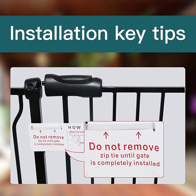 Extra Wide Baby Gate Tension Indoor Safety Gates Black Metal Large Pressure Mounted Pet Gate Walk Through Long Safety Dog Gate for The House Doorways Stairs (43.31"-48.03"/110-122CM, Black)