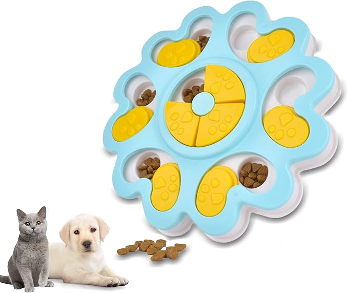 Cdipesp Dog Puzzle Toys for Smart Dogs Treat Dispensing Mental Stimulation Toys Dog/Cat Puzzle Feeder Dog Enrichment Toys Interactive Dog Toys for Boredom (Flower)