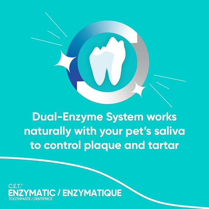 Virbac C.E.T.® Enzymatic Toothpaste| Tartar & Plaque Control for Fresh Breath | Pet Dental Care Toothpaste |Seafood Flavor, 2.5 oz