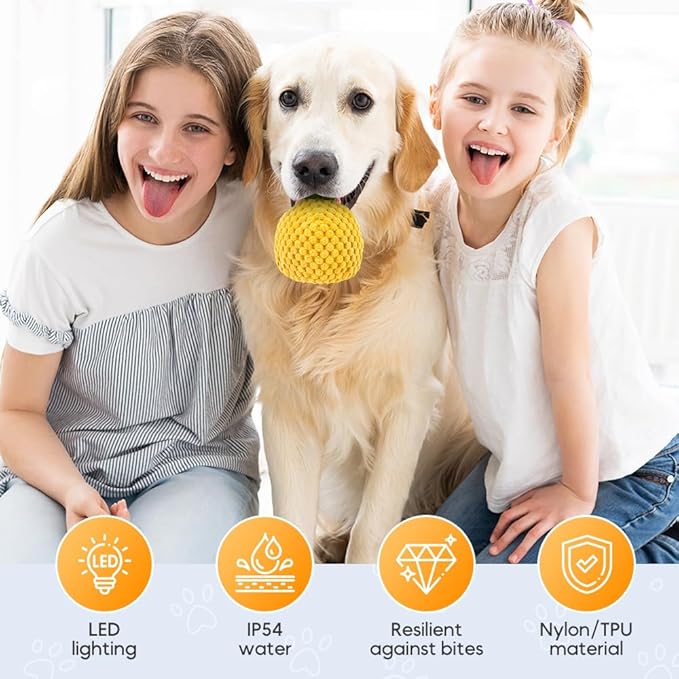Zoomie Buddy 2.0 Smart Touch Interactive Dog Toys, 2 in 1 Interactive Dog Balls ＆ Pet Feeder, DogsTrack Food Leaking Ball, New TPU Automatic Rolling Ball for Dogs with Fruit Plush Cover (2PC Mix)