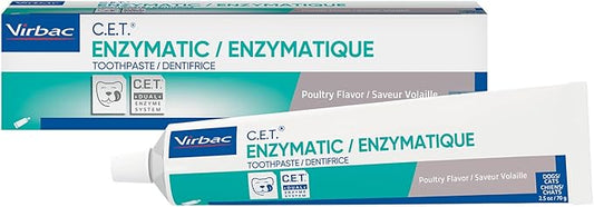 Virbac C.E.T.® Enzymatic Toothpaste| Tartar & Plaque Control for Fresh Breath | Pet Dental Care Toothpaste | Poultry Flavor, 2.5 oz