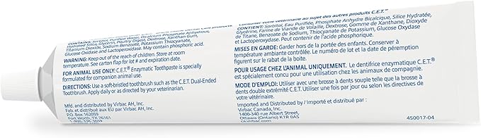Virbac C.E.T.® Enzymatic Toothpaste| Tartar & Plaque Control for Fresh Breath | Pet Dental Care Toothpaste | Poultry Flavor, 2.5 oz
