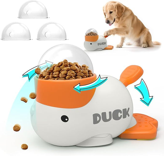 Dog Interactive Treat Dispenser Toy Food Puzzle Slow Feeder Duck-Shaped Dog Puzzle Feeders for Small Medium Dogs Cats IQ Training Reduces Bloating for Healthy Eating