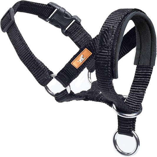 Dog Head Collar, Head Collar with Fabric Padded, Adjustable Training Tool Stop Dog's Pulling (M, Black)