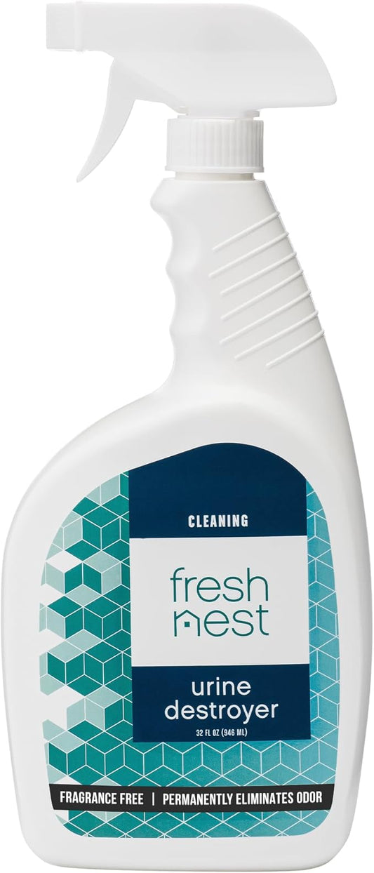 Urine Destroyer - Fragrance-Free Cleaner for Stain and Odor Removal on Wood Floors, Carpets, Mattresses - Ideal for Cats, Dogs, and Pets - Powerful Resolve and Eliminator Formula - 32 Fl Oz
