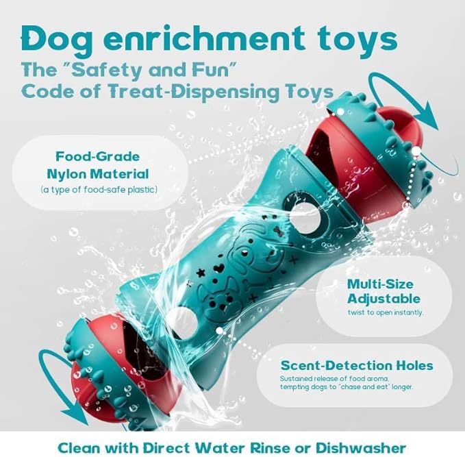 knitly Interactive Dog Toys, Adjustable Treat Dispensing Toy to Keep Them Busy, Dog Enrichment for Brain Stimulation & Cognitive for Puppy Puzzle to Reduce Boredom - Ideal Gift for Cats and Dogs