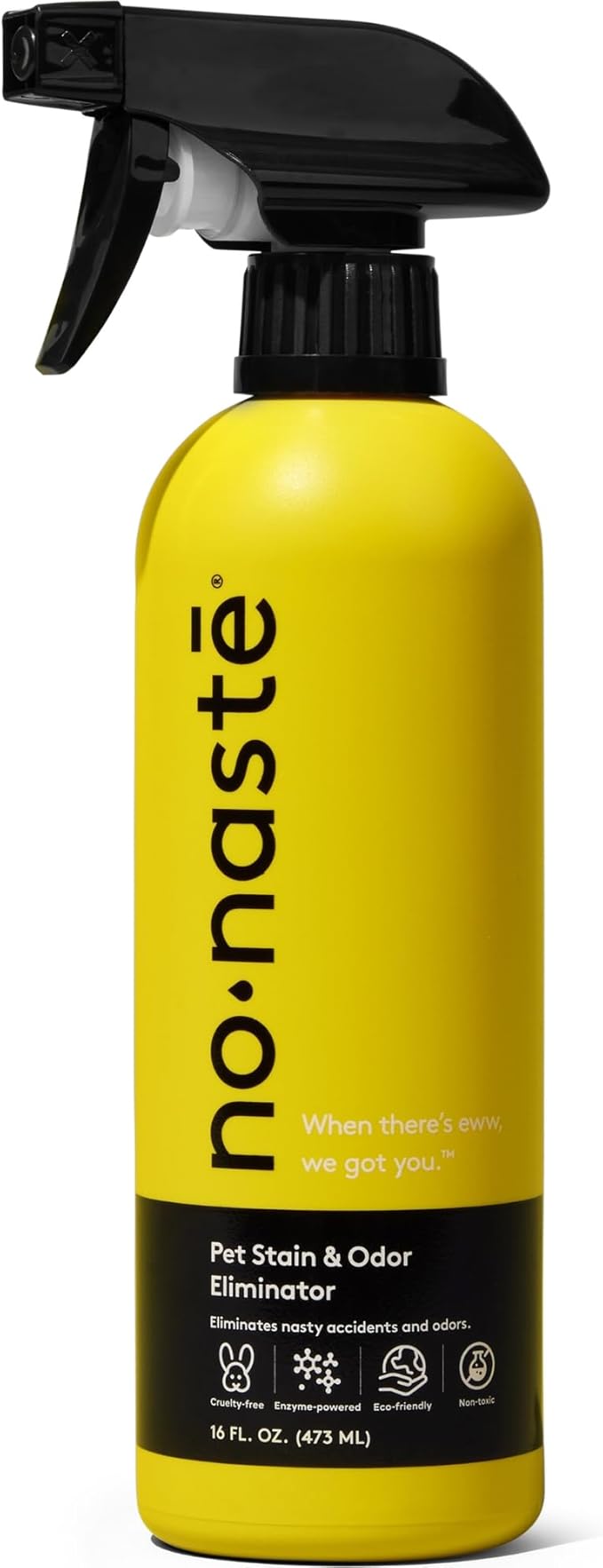 Nonaste Pet Stain & Odor Eliminator Spray (16 Oz, Pack of 1) – Enzyme Cleaner Spray for Dogs & Cat Messes, Works on Carpets & Upholstery | Pet & Kid Safe, Urine Odor Stain Remover, Light Fresh Scent