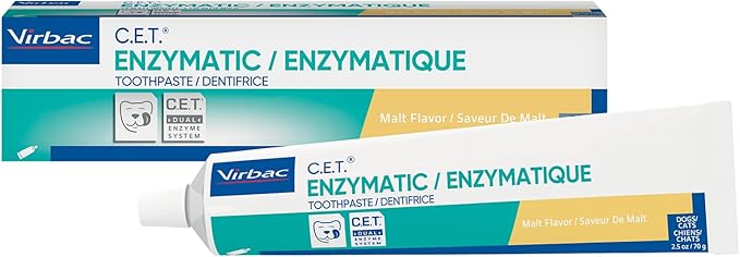 Virbac C.E.T.® Enzymatic Toothpaste| Tartar & Plaque Control for Fresh Breath | Pet Dental Care Toothpaste |Malt Flavor, 2.5 oz