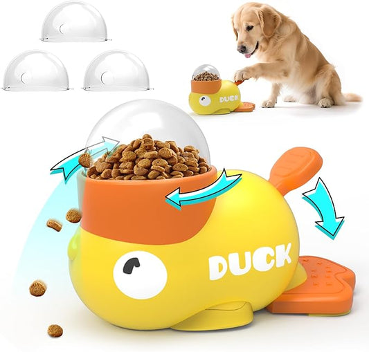 Dog Interactive Treat Dispenser Toy Food Puzzle Slow Feeder Duck-Shaped Dog Puzzle Feeders for Small Medium Dogs Cats IQ Training Reduces Bloating for Healthy Eating