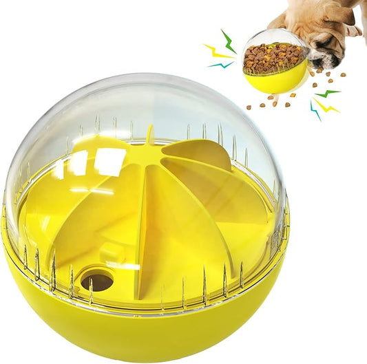Monotre Dog Treat Ball, Dog Food Puzzle Slow Feeder Interactive Squeaky Mental Stimulation Toys, Cat Treat Dispenser Puzzle Toys Active Rolling Balls for Medium/Large Dog Breeds