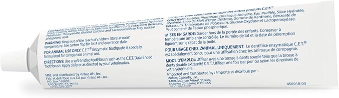 Virbac C.E.T.® Enzymatic Toothpaste| Tartar & Plaque Control for Fresh Breath | Pet Dental Care Toothpaste |Malt Flavor, 2.5 oz