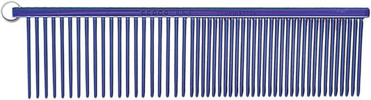 Resco Professional Anti-Static Best Dog, Cat, Pet Grooming Comb, Medium/Coarse Tooth Spacing, 1.5-Inch Pins, Candy Blue